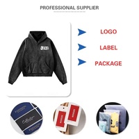 Aicd – Nouveaux sweats à capuche amples délavés, personnalisables avec logo, veste courte zippée effet usé, style américain vintage, manteau zippé, vêtements de sport