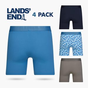 FOXA Mens <b>Boxer</b> Briefs 4 Pack Mid Rise Breathable <b>Polyester</b> Underwear for Men - Product Image 4