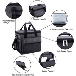Réfrigérateur de refroidisseur de voiture Portable 12V pour voyages en voiture grande capacité refroidisseur de vin électronique thermique sac enfichable imprimé pour voyage - Product Image 3