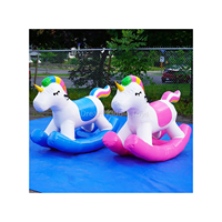Jouet gonflable commercial de cheval à bascule de PVC pour le jeu extérieur d'amusement d'enfants avec le cheval flottant durable