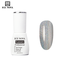 ICE NOVA Gel Polish Holographique UV Effet Diamant Brillant Paillettes Arc-en-ciel avec Étiquettes Personnalisées et Choix Variés de Flacons