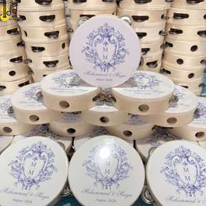 Tambourins personnalisés pour mariage, tambourins de 6 pouces avec peau de tambour personnalisée, instrument de musique, bruiteur, vente en gros, tambour pour église - Product Image 6