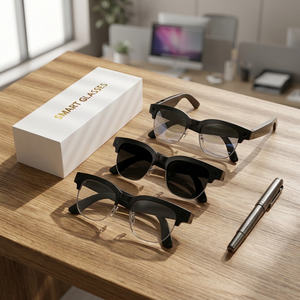 Gafas Inteligentes con Marco de Plástico y Titanio, Color Negro, Tres Estilos, con Caja y Bolígrafo en el Escritorio - Product Image 1