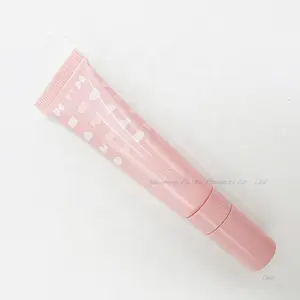 Großhandel individuell leere rosa 15 ml Zange für Lipgloss Rohrbehälter Hautpflege Augencreme Kosmetikverpackung kunststoff-Weichröhren