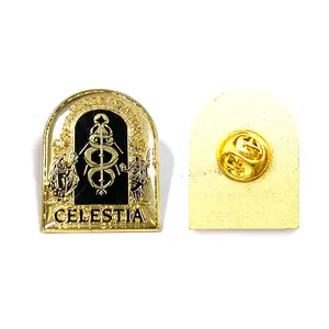 Factory Wholesale New Creativity Custom Gold Hard Enamel Pin Metal Badge With Butterfly Clutch