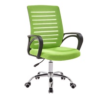 Chaises de bureau ergonomiques à dossier moyen en maille pivotantes avec accoudoirs
