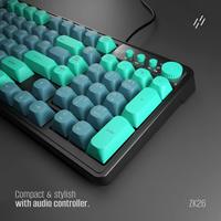 Mouse Keyboard Gaming berkabel lampu latar RGB 98-kunci Kombo Panel logam sepenuhnya menyala dalam gelap Film berkabel USB untuk Laptop/PC