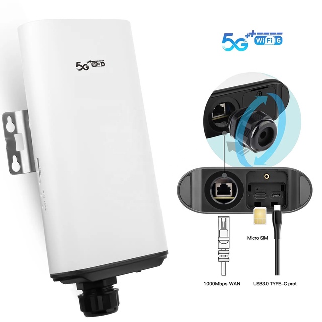 Hot Seller Outdoor 5G Antennas SIM Card Slot SDX55 Modem-RF European American Version FWA Outdoor 5G CPE