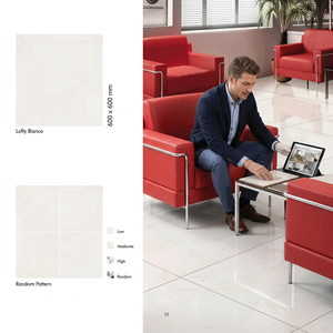 Listello Crema 600x600mm Double Charge Vitrified Tiles <b>Mirror</b> Polished Marble Finish Floor Design - Product Image 2