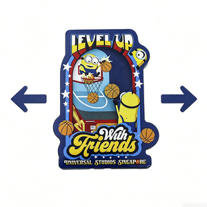 Aimant de réfrigérateur personnalisable en acrylique avec figurine animée à secouer - Product Image 1