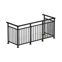 Système de balustrade résidentiel en aluminium noir à piquets verticaux en acier inoxydable pour porche, balcon, patio, terrasse et escalier