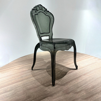 Chaises de patio en plastique transparent gris Chiavari décoratives et élégantes pour mariage et salle à manger – Vente en gros