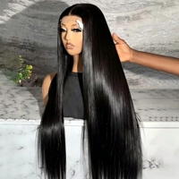 Perruque Lace Front HD 4x4 sans colle, pré-épilée, base en soie, cheveux vierges vietnamiens SDD 15A, ultra-lisses, haute qualité pour femmes