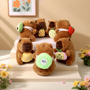 Llavero de Peluche 3D de <span class=keywords><strong>Capibara</strong></span> de Dibujos Animados, Suave, Ecológico y Duradero, con Cabeza de Fruta (Fresa, Sandía, Piña) - Product Image 3