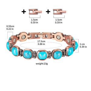 Energinox Stunning <strong>Aesthetic</strong> Good Energy Polished Healing Copper Turquoise <strong>Bracelet</strong> - Product Image 2