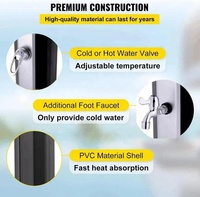 Douche extérieure solaire au bord de la piscine 35L argent et noir chauffe-eau solaire douche système de douche solaire