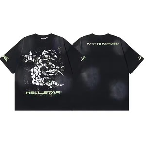 Venta Directa de Fábrica, Camiseta Moderna Hell Star NFC 260g con Estampado Animal, 100% Algodón, Holgada, de Manga Corta, Informal, para Hombre y Mujer, Verano - Product Image 4