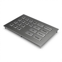 Keyboard Numerik USB Logam Industri Tahan Air IP65 Premium 20 Tombol dengan Bahan Stainless Steel untuk Kios