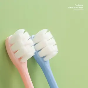 Style populaire personnalisé enfants brosse à dents petite tête brosse poignée chat griffe en forme anti-dérapant brosse à dents