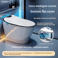 WC intelligent électrique de luxe avec bidet intégré, certifié CE, fonctionnement automatique, cuvette en céramique monobloc