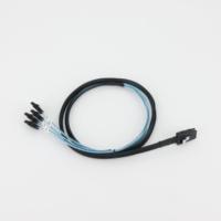 Kabel SAS Mini 100CM SFF-8087 mini-sas ke 4 SATA 7 pin Breakout Internal HBA RAID grosir
