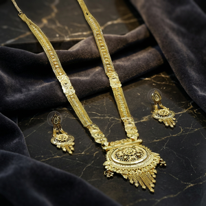 Collares Largos de Moda Chapados en Oro de 14K, 18K, 24K al por Mayor, Diseño Floral Tradicional, Joyería Larga de Latón, Oro Joyería - Product Image 2