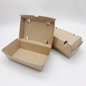 ผู้ผลิตกล่องอาหารแบบกำหนดเอง กล่องกระดาษลูกฟูกสำหรับบรรจุภัณฑ์อาหารจานด่วนแบบใช้แล้วทิ้ง เป็นมิตรกับสิ่งแวดล้อม สำหรับฮอทดอกและเบอร์เกอร์ - Product Image 4