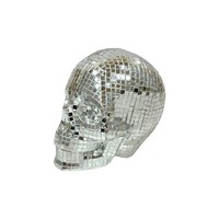Halloween 3D Disco Ball Décor Crâne Squelette Tête Statut Miroir Boule Crâne Maison Cimetière Intérieur Extérieur Décoration De Vacances