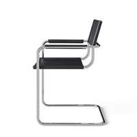 Fauteuil de bureau Ferly, structure en métal chromé, chaise Brno pour salle de réunion et salle d'accueil