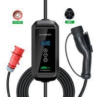 Nouveau chargeur de voiture portable 22KW 32A 3 phases IEC 62196 SAE J1772 Type 2 GBT CEE RED Plug