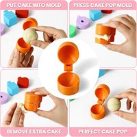 Ensemble de moules à cake pops ronds, découpeurs et poussoirs à cake pops sphériques et circulaires imprimés en 3D, pour la pâtisserie maison, les fêtes d'anniversaire
