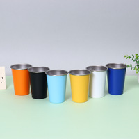 Gobelets à bière en métal à paroi simple empilables de haute qualité avec logo personnalisé, 8 oz, 12 oz, 16 oz, gobelets à bière incassables en acier inoxydable, gobelets à lait