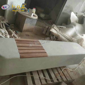 New Magic Stone Grc Concrete Bench Outdoor Durable Anti Corrosion Wood <b>Cement</b> Seat Park Furniture - Product Image 1