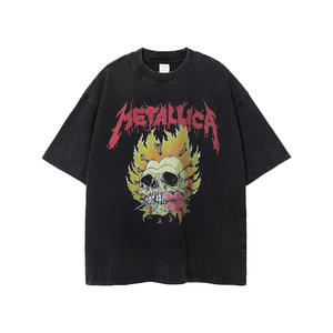 ARTIE Men's Retro White Flame Skull Print <b>T</b>-<b>Shirt</b> Fitness Loose Fit Short Sleeve <b>with</b> Animated Pattern Trendy Style - Product Image 3