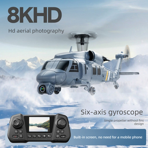 Helicóptero teledirigido 4DRC de un solo rotor L2 con pantalla integrada para fotografía aérea, modelo Black Hawk. - Product Image 3
