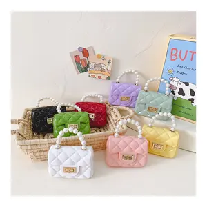 تصميم جديد البسيطة الحلوى الألوان الفتيات الصغيرات سلسلة حقيبة كتف صغيرة هلام طفل المحافظ و حقائب