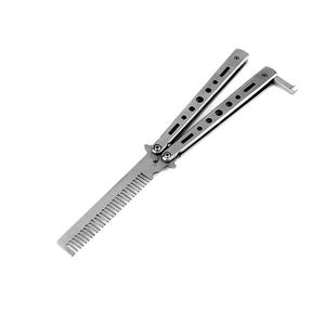 Pliable salon auto-défense peigne couteau papillon peigne <span class=keywords><strong>barbier</strong></span> barbe et moustache peigne avec couteau - Product Image 5