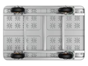 मध्यम स्टील प्लेटफॉर्म ट्रॉली 6 इंच गोल्ड प्लेटेड व्हील्स फोल्डेबल हैंडल 500 किलो लोड - Product Image 5