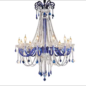 Zeal Lighting New Design Wedding Led Red Black Blue Glass Led <b>Crystal</b> Chain <b>Chandelier</b> Lamp - Product Image 6