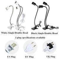 360 degrés Flexible E27 support de lampe de bureau Base de lumière simple/Double extrémité prise col de cygne câble à clipser avec interrupteur de marche prise EU US