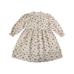 Robe <span class=keywords><strong>LOU</strong></span> pour enfants, collection Printemps, 100% coton, imprimée et brodée, douce, coupe trapèze, manches longues, pour filles, idéale pour les sorties et comme sous-vêtement. - Product Image 1