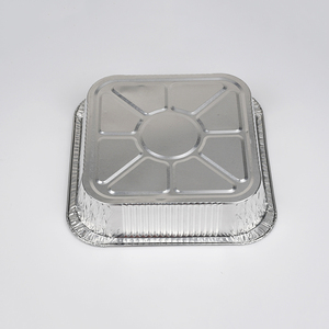 8''x 8'' Heavy Duty Disposable Aluminum Foil <strong>Containers</strong> <strong>Square</strong> Takeaway Food Tray Baking Pans with <strong>Plastic</strong> Lid - Product Image 5