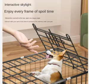 Gabbia per Animali Domestici Pieghevole in Metallo, Stile Classico, per Interni, con Chiusura a Bottone, Protezione Ecologica e Vassoio in Plastica - Product Image 4