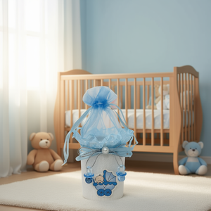 Bolsita de Regalo Carrito Celeste 5.5x8.5cm Para Bebé Niño - Product Image 2