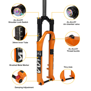 מזלג מתלה אוויר TOSEEK MTB מסגסוגת אלומיניום לאופני BMX והרים 27.5/29er תואם לבלמי דיסק עמיד OEMODM - Product Image 1