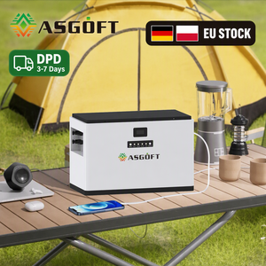 3.8kWh asgoft ของเยอรมนี2.4kW สถานีพลังงานลิเธียมไอออนแบบพกพา6000รอบเครื่องควบคุม MPPT polycrystalline - Product Image 1