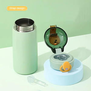 Bouteille d'eau isotherme en acier inoxydable avec logo personnalisé, bouteille d'eau isotherme avec couvercle et paille - Product Image 2