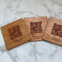 En bois QR Code Menu Signe Table Bois NFC Menu Carte Coaster pour Restaurant
