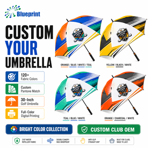 Sombrilla Grande para Campo de Golf de 30-32 Pulgadas, Apertura Automática, Resistente al Viento (40 mph), Impresión Digital, 210T Pongee, Fibra de Vidrio, Logotipo Personalizado para Club - Product Image 2