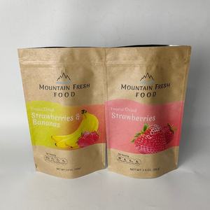 Custom Printed Eco-Friendly 100% Compostable Ziplock Kraft Paper Dried Food Nuts <b>Packaging</b> <b>Biodegradable</b> Stand up Pouch - Product Image 1